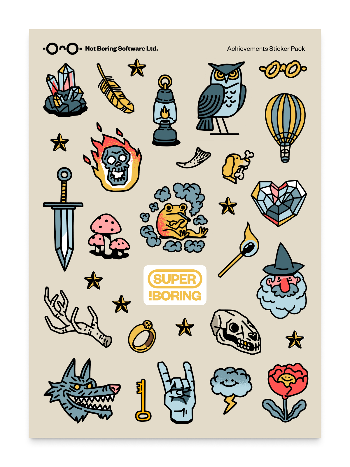 !Boring Achievements Sticker Pack