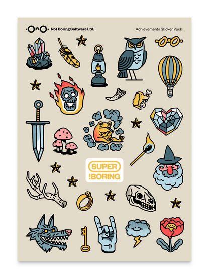 !Boring Achievements Sticker Pack